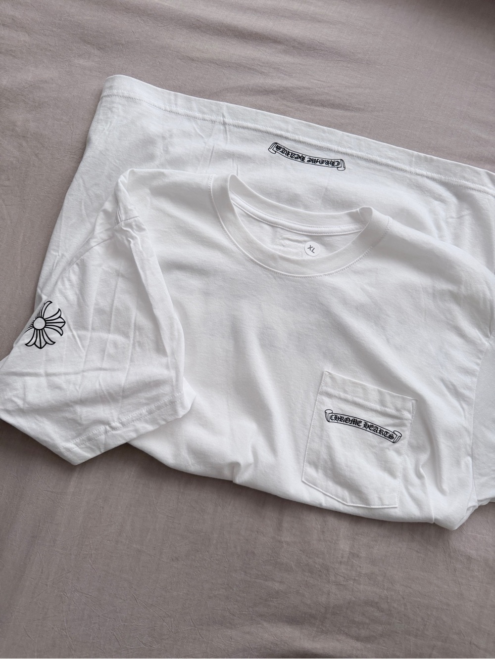 Auth BN Chrome Hearts USA Logo White T-Shirt - size XL